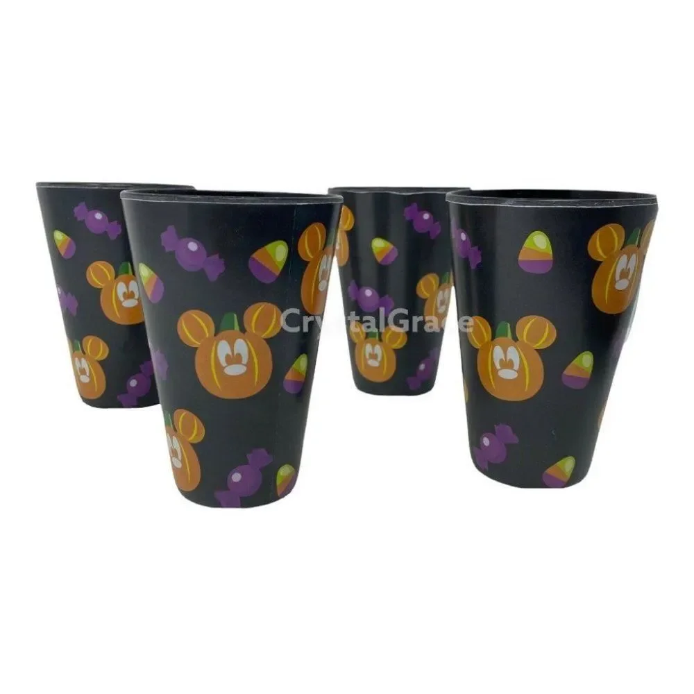 Disney Mickey Mouse‎ Bamboo Eco Friendly Set Of 4 Halloween cups pumpkins RARE